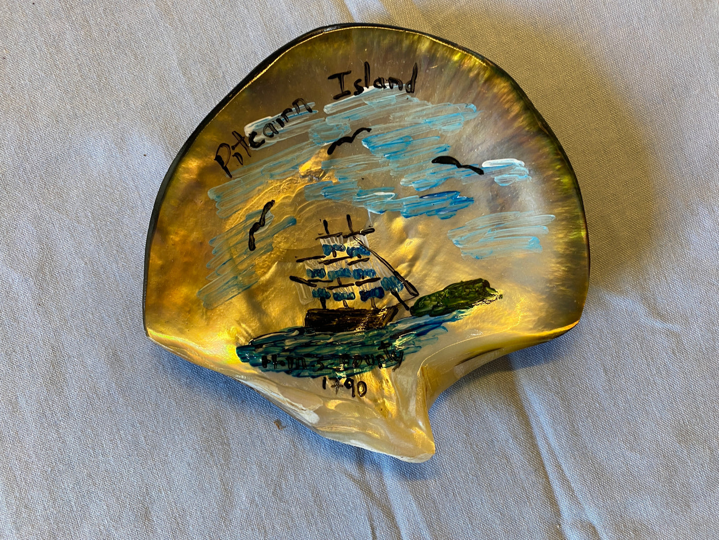 Hand Painted Mother of Pearl Shell