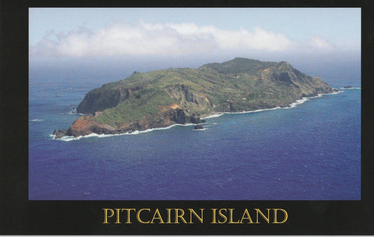 Postcard + Postage Stamp - Pitcairn Island Aerial View